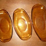 Ensemble de 3 ramequins en verre ambré vereco