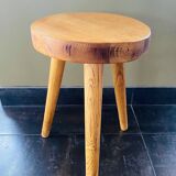 Pair of wooden tripod stools