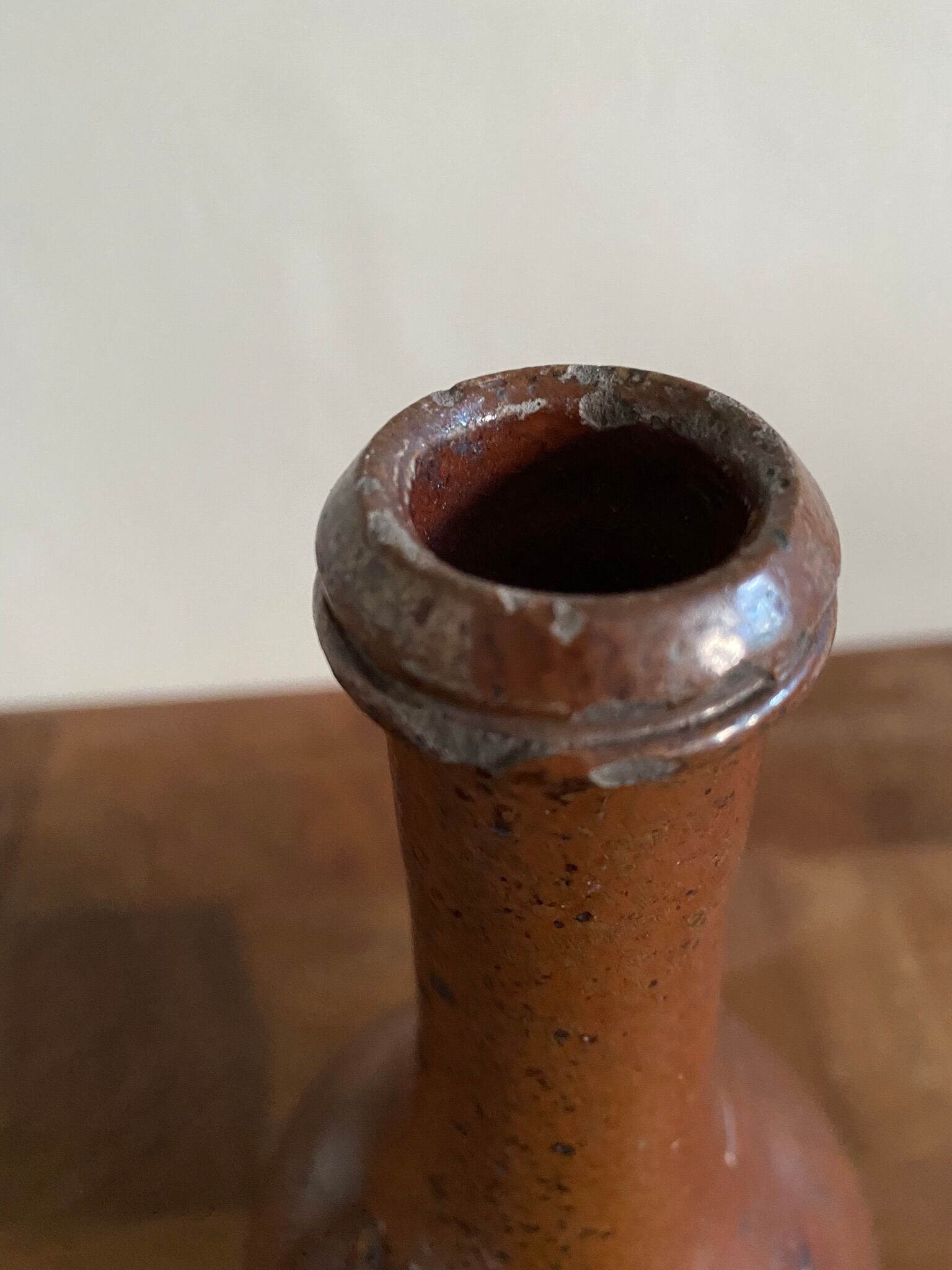 Old glazed stoneware bottle
