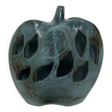 Openwork ceramic apple lamp from Les Grottes Dieulefit
