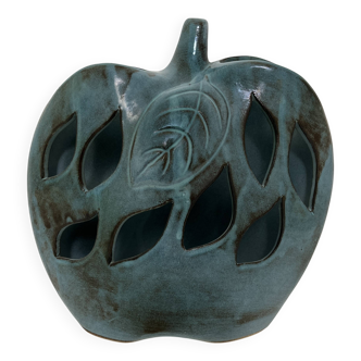 Openwork ceramic apple lamp from Les Grottes Dieulefit
