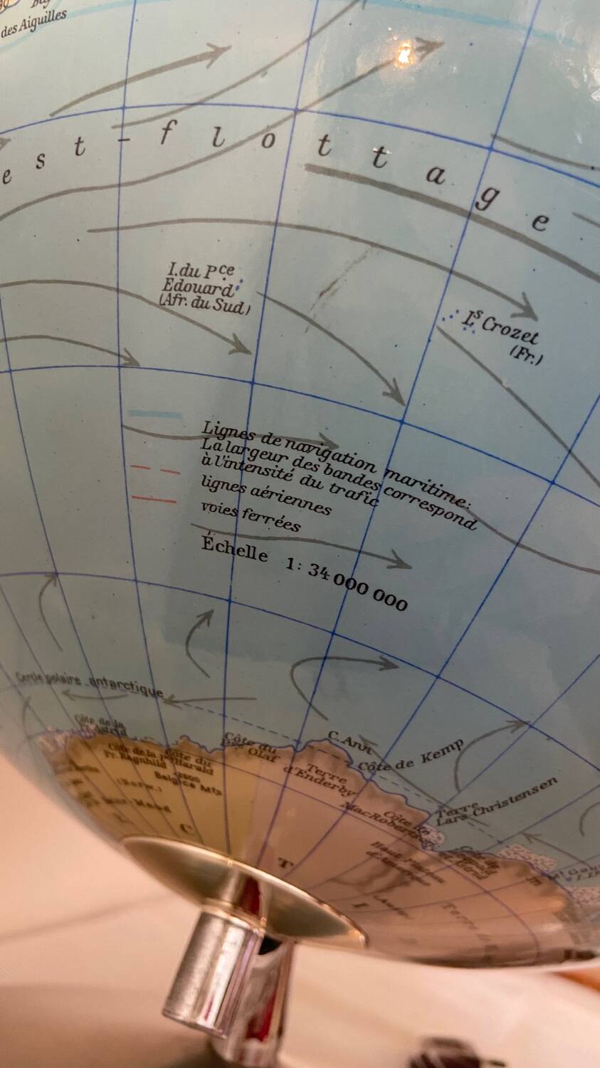Very large luminous terrestrial globe Hercules 1960