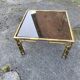italian brass coffeetable with smoking glass in bamboo style