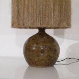Pyrite stone lamp with rope, 1960