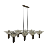 Large Rectangular Murano Glass Bronze Barovier Chandelier 1940’s