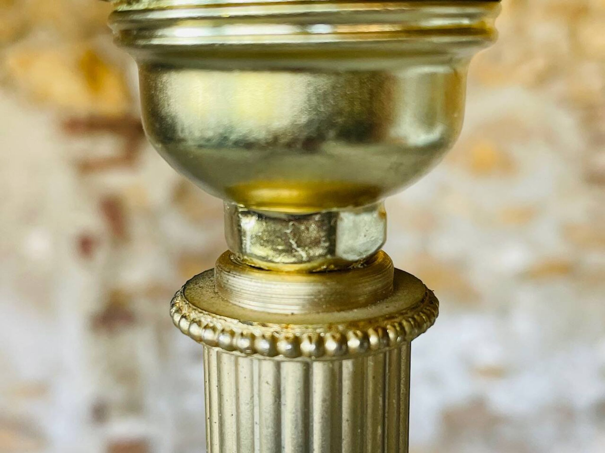 Lampadaire laiton vintage, tripode circa 1960s