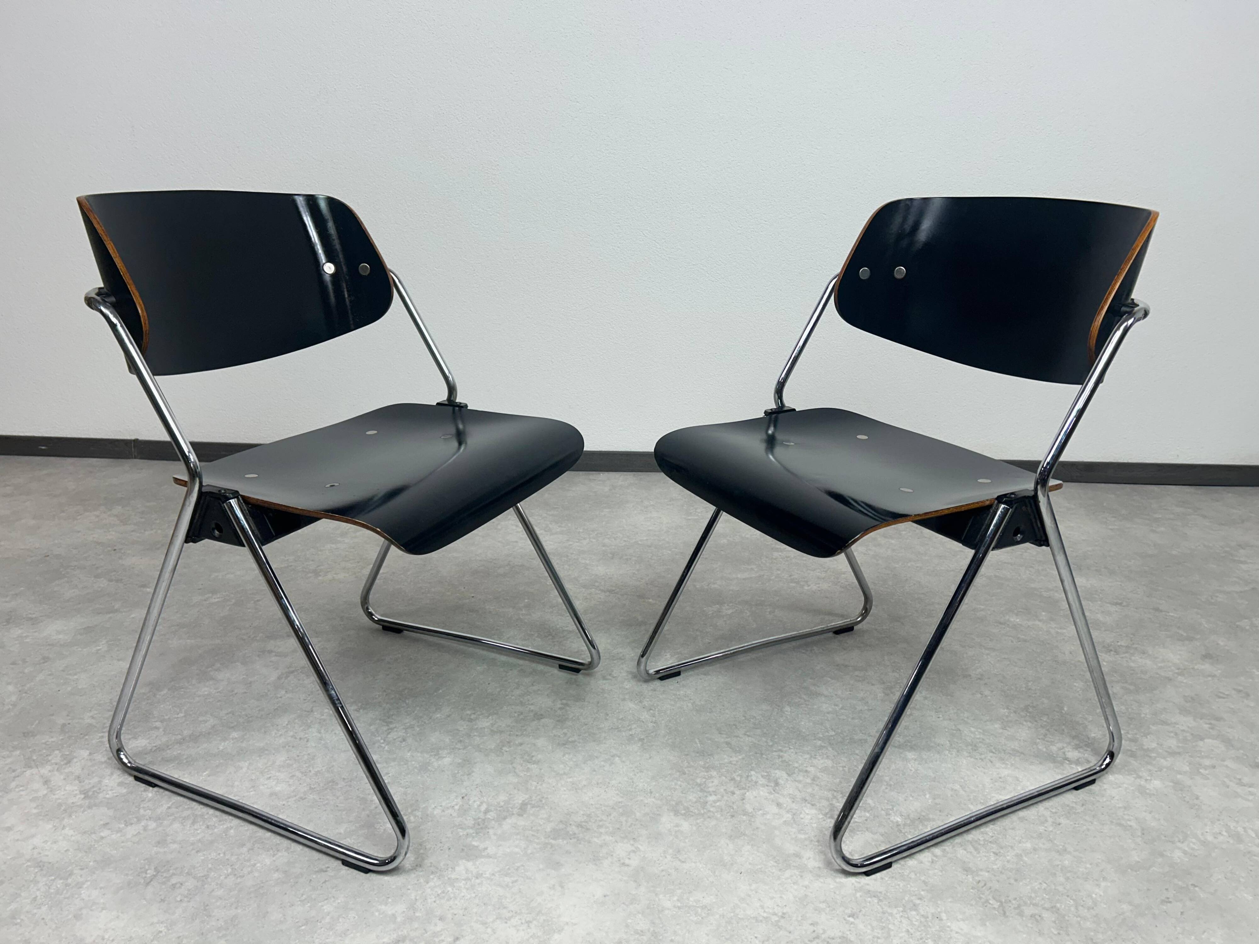 Mid-century modern dining chairs no. 614/3 by Klaus Franck for Wilkhahn