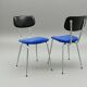 Chrome chair from the 70s – seat in electric blue velvet.