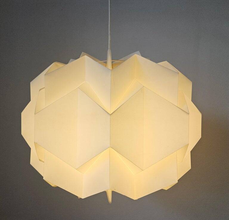 Rare large pendant from the mid-century, Le Klint style, Denmark, 1970