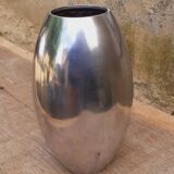 Polished cast aluminum vase, 1960s