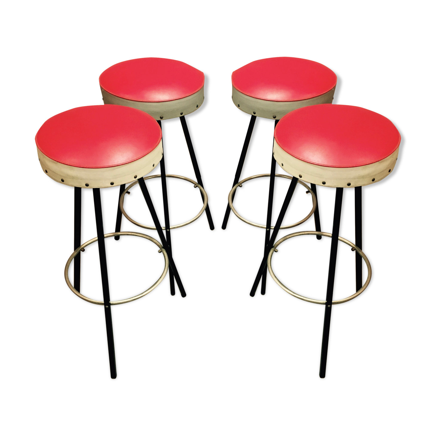 Suite of 4 stools "DESIGN 1950".