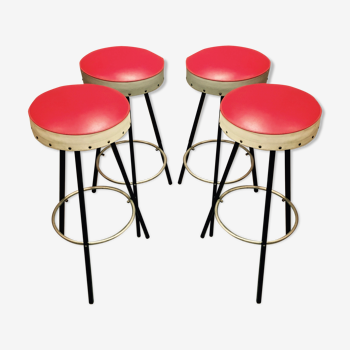 Suite de 4 tabourets design 1950