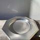 Octagonal stainless steel platter, silver-plated metal, Jean Couzon