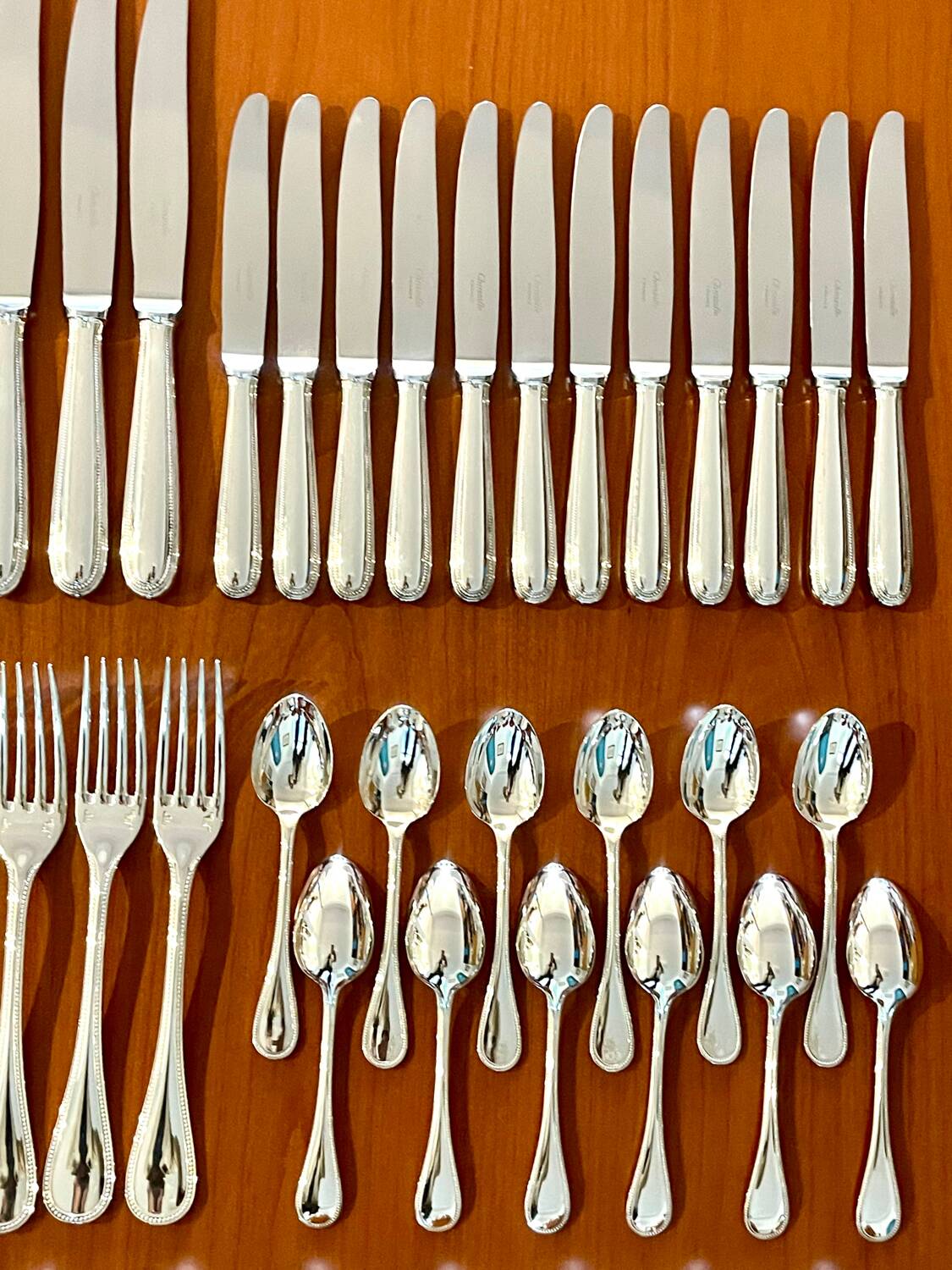 Christofle pearl flatware, 60 pieces, excellent condition