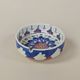 Hand painted ceramic ashtray vintage floral pattern blue decoration