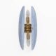 Pair of Fontana Arte Style Mid-century Modern Light Blu Murano Glass Sconce