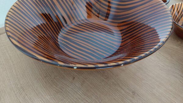 Grand service vintage Sarreguemines Domino – 19 pièces – design français