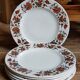 Six vintage English fine porcelain dessert plates