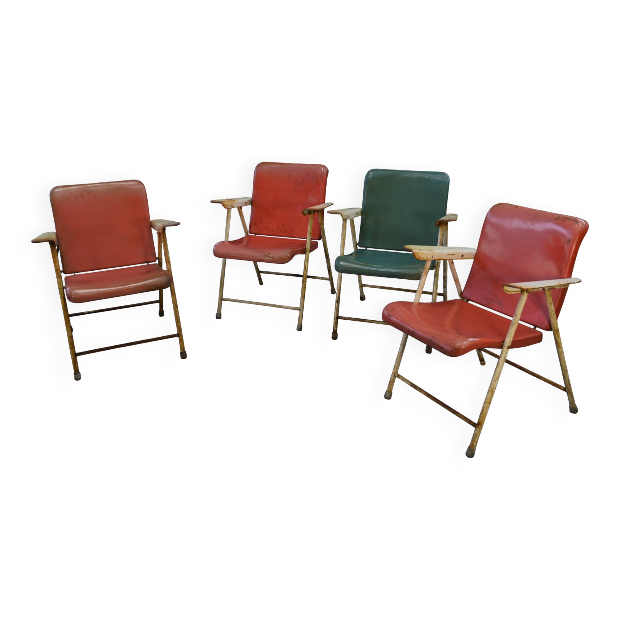 Folding chairs by Russel Wright for Samsonite Chairs 1960s