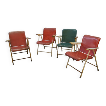 Folding chairs by Russel Wright for Samsonite Chairs 1960s