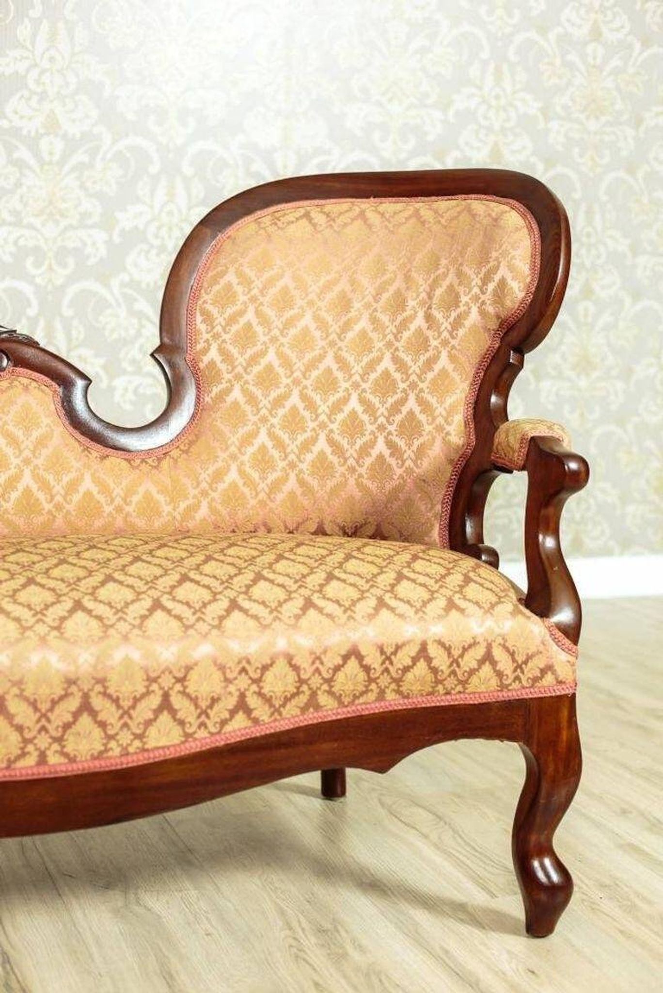 Sofa en noyer vintage, 1880