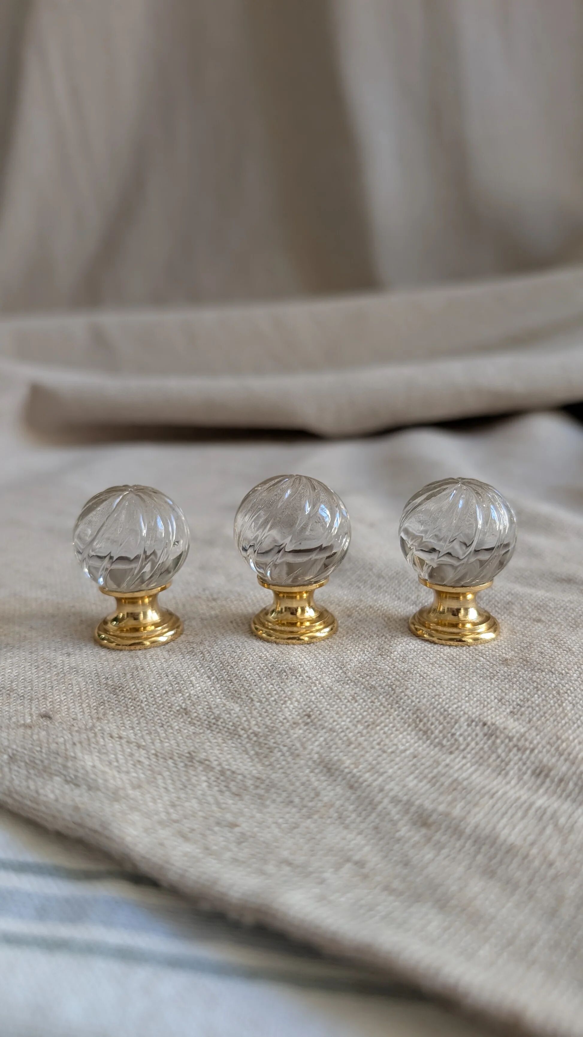 3 glass handles