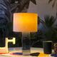 Modernist cubist Building table lamp by Curtis Jere
