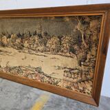 Vintage wall decoration / tapestry under frame
