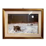 Very large oil on panel signed and dated lower right