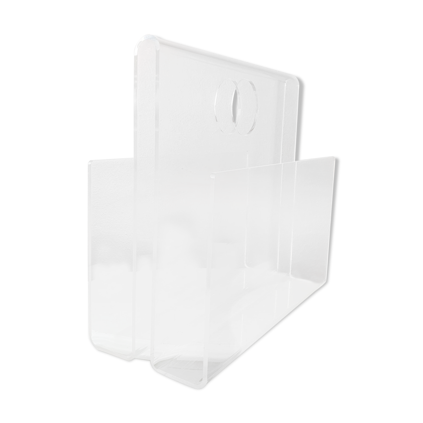 Vintage magazine holders in transparent plexiglass 1980s