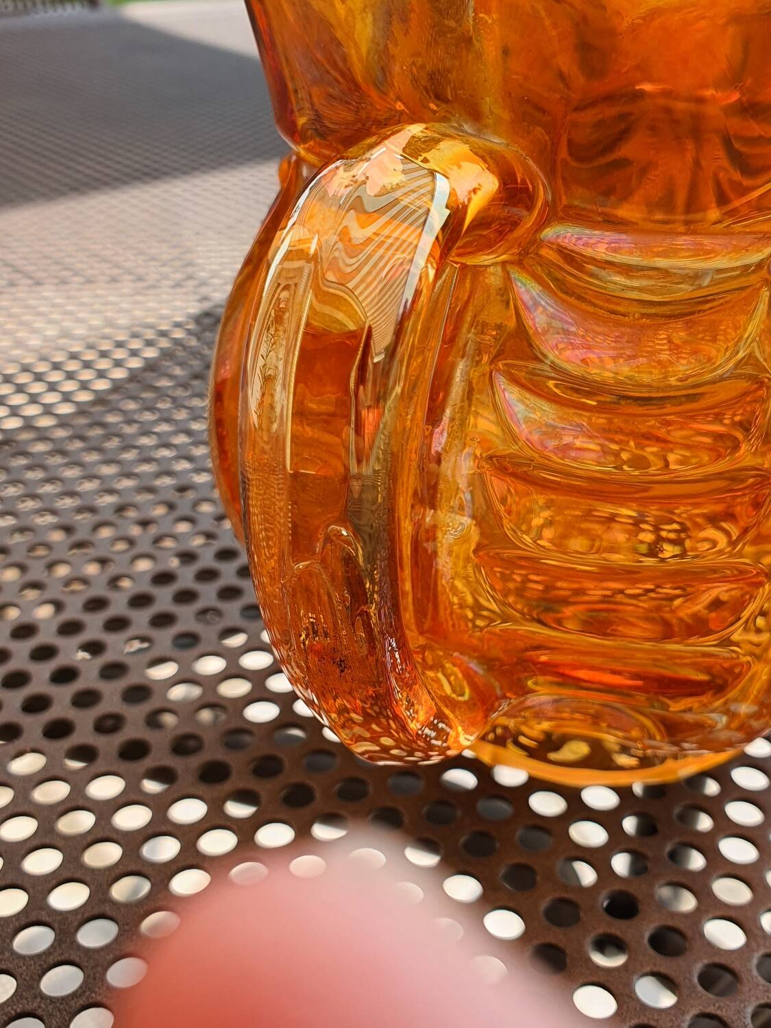 Iridescent glass jug