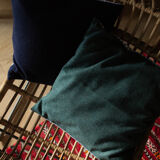 Navy blue upcycled cushion cover in wool 40x40cm