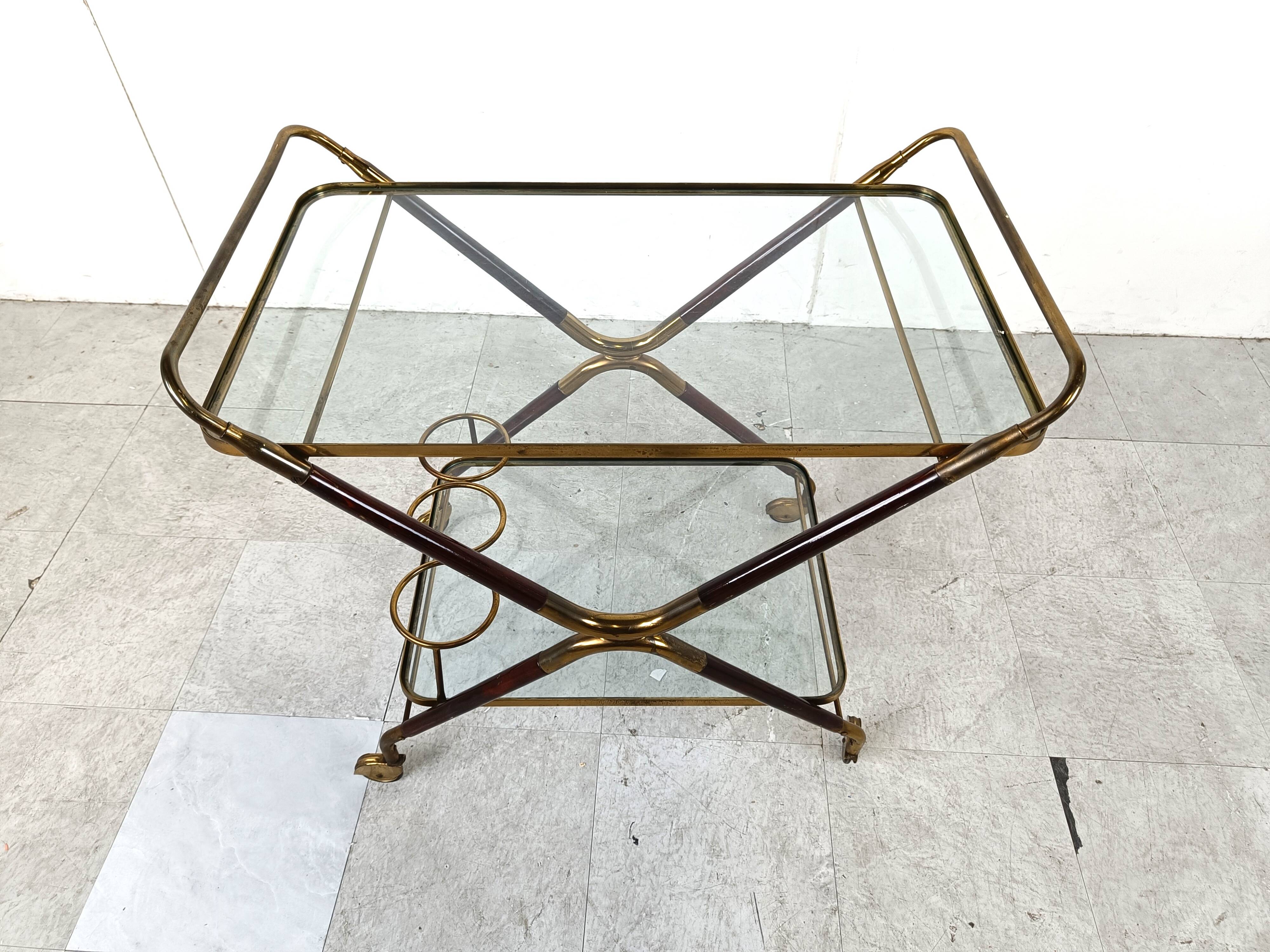 Vintage italian serving trolley style Cesare Lacca, 1950s