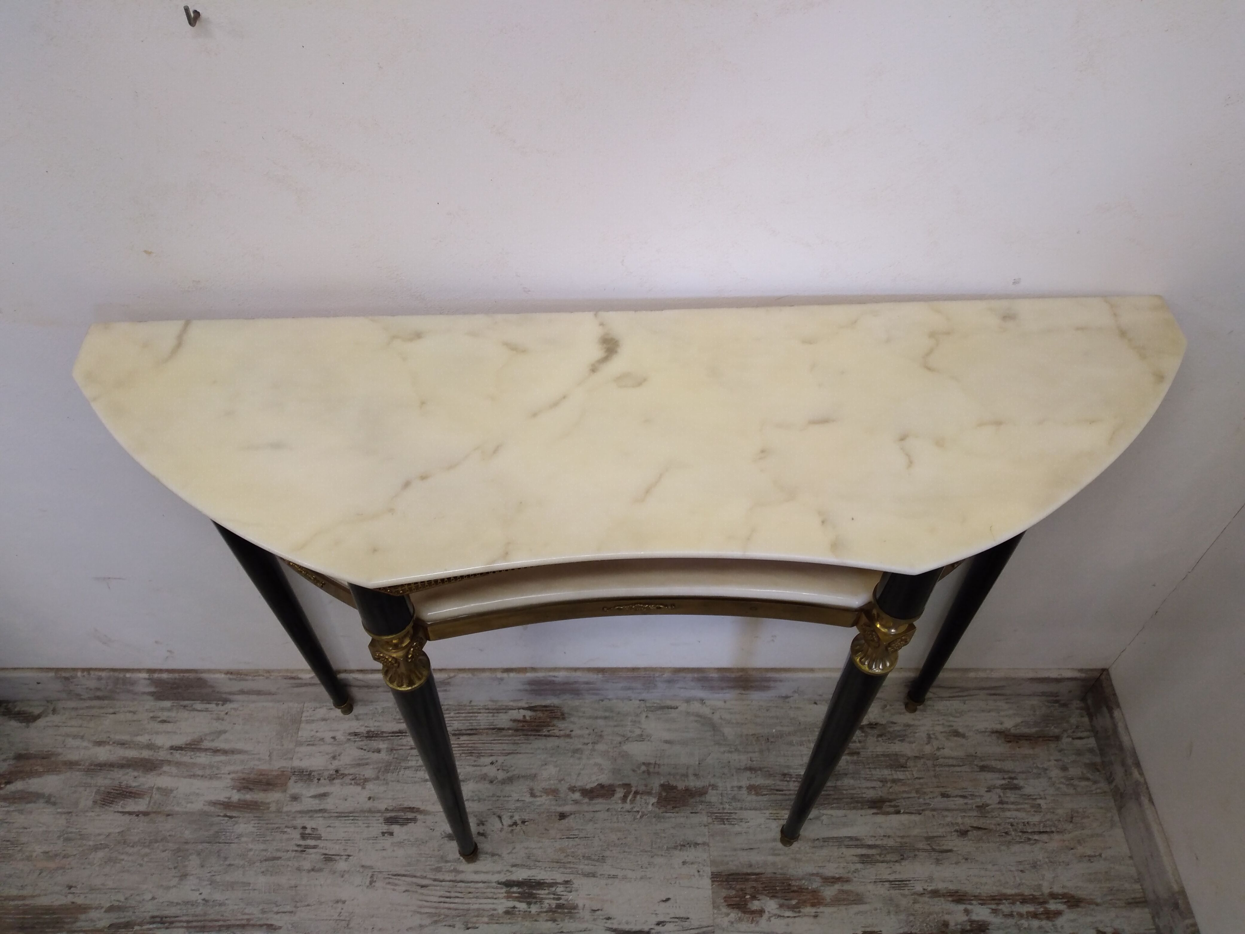 Vintage Italian half-moon console