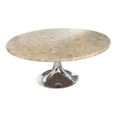 Vintage 1970s marble tulip foot coffee table