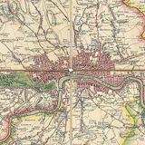 1795 hand-coloured folding engraved map -The Country Twenty-Five Miles Round London