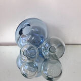 Holmegaard set of 3 round blue vases designed by Per Lutken