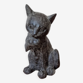 Statue chat sculpté