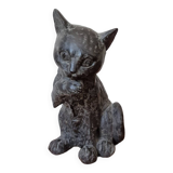 Carved cat statue