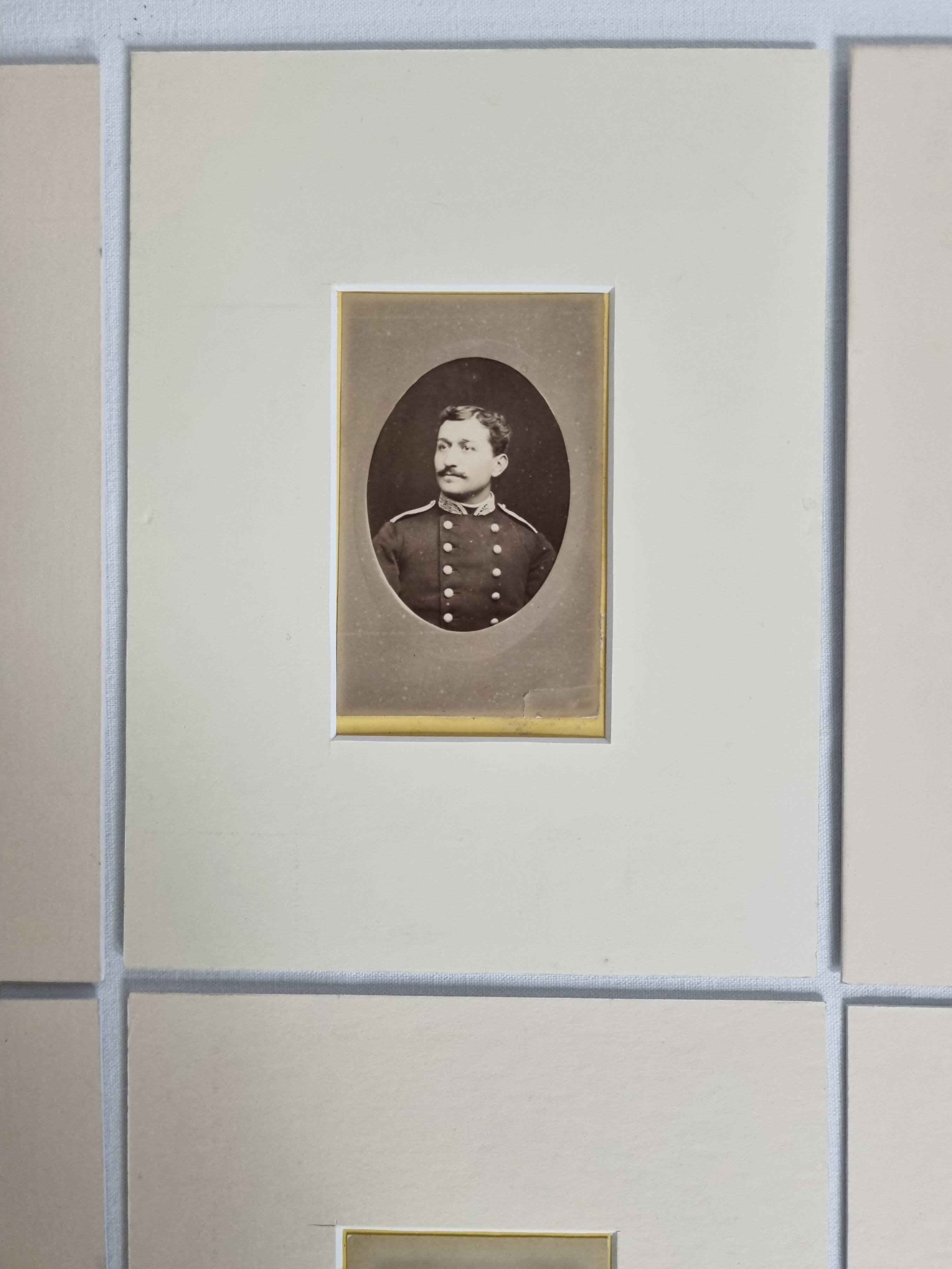 Set of 6 old photographs, oval and rectangular studio portraits from the 19th century