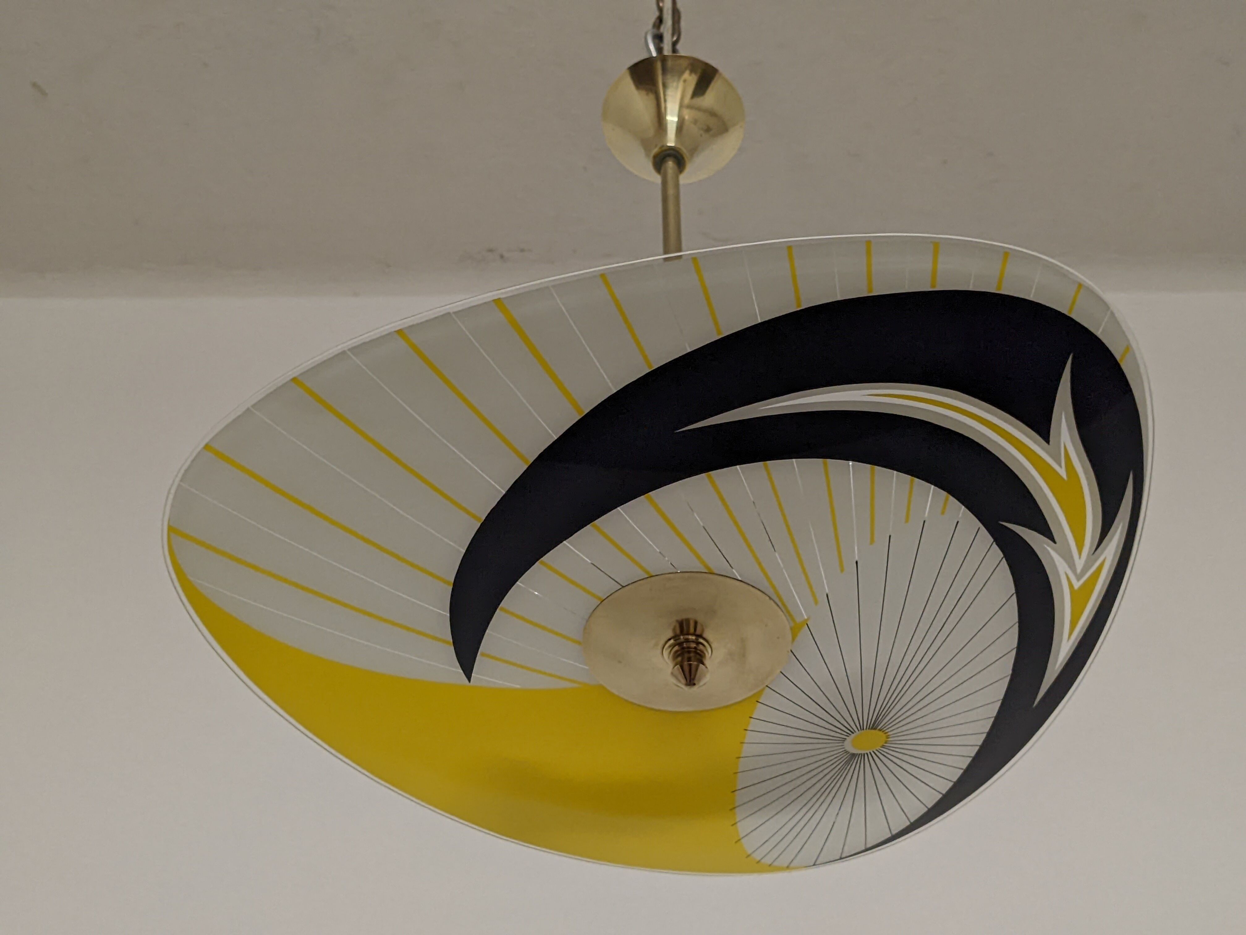 Modernist glass suspension from the 50s/60s