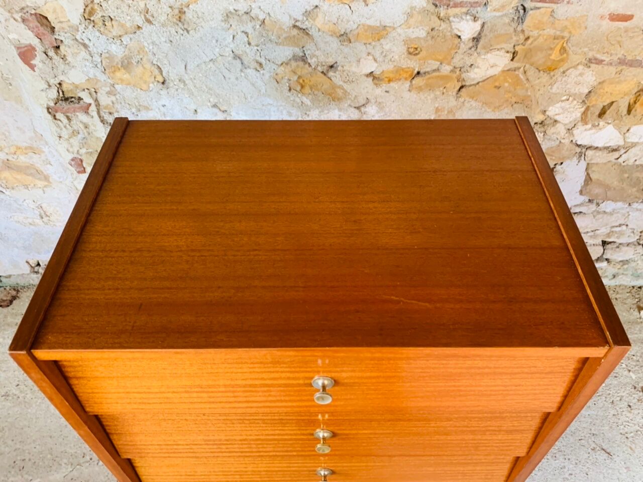 High chest of drawers with 6 drawers, Scandinavian style, circa 60's