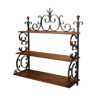 Wall shelf in wrought iron and old wood