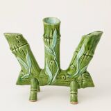 Art Nouveau earthenware vase with bamboo decoration circa 1900