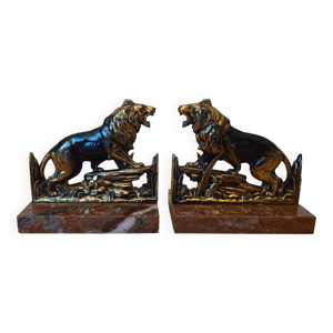 Petits serre-livres lions