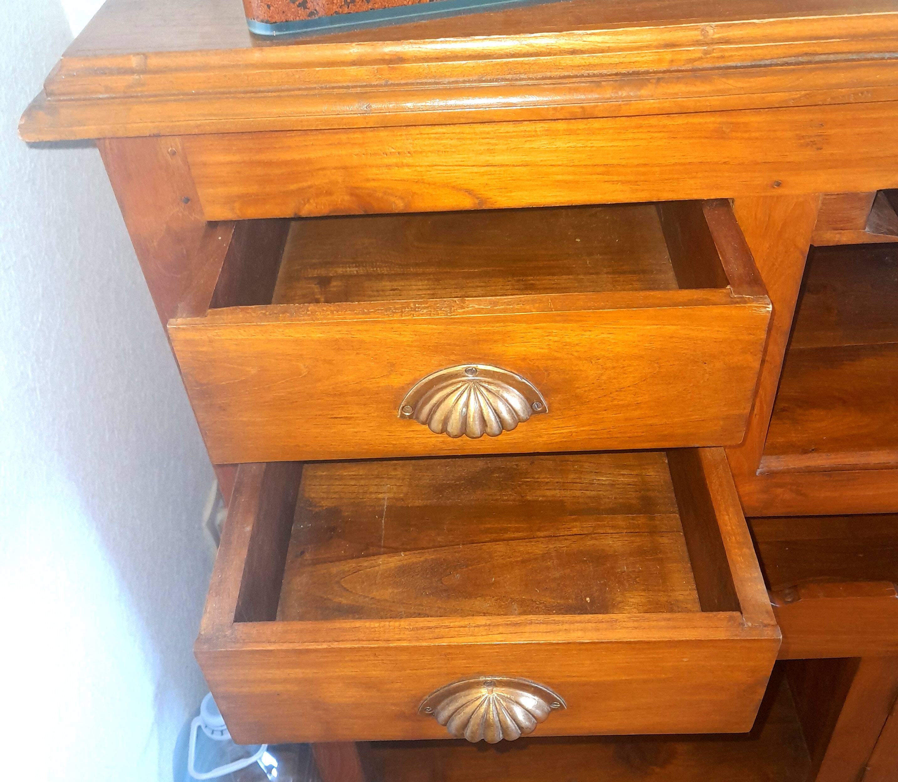 Exotic Ethnic wooden bar cabinet - Bistro counter - Drawer units