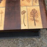 Table basse en céramique aux herbiers de style Roger Capron