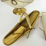 Pocket vacuum white and gold perforated sheet metal & brass 1950s-60s