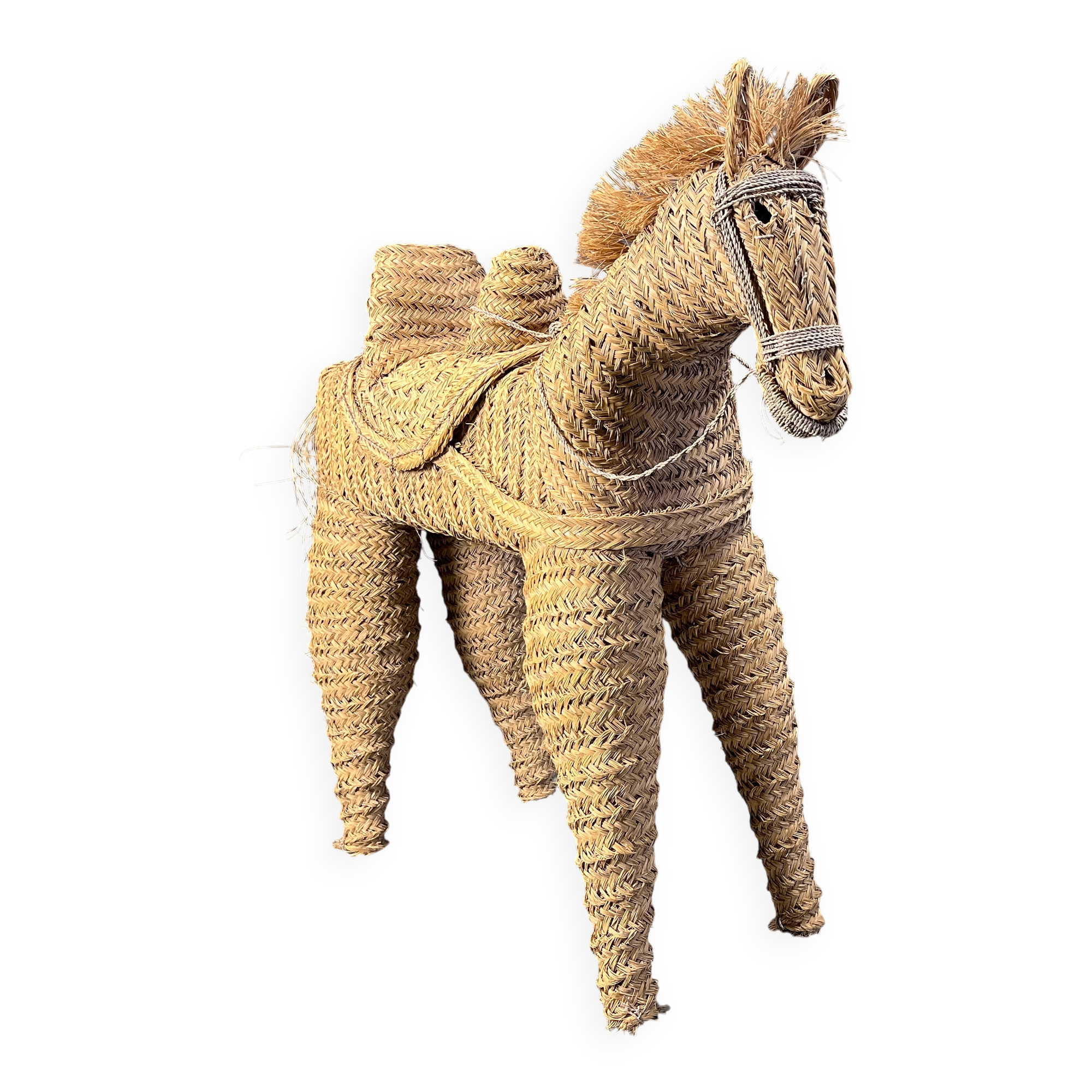 Vintage Spanish straw life size pony/horse, 1960s
