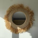 Mirror in raffia, 47 cm